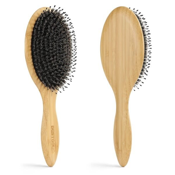 71RqA9EI-0S._SL1500_.jpg BESTOOL Hair Brush, Boar Bristle Hair Brushes for Women men Kid, Boar & Nylon Bristle Brush for Wet/Dry Hair Smoothing Massaging Detangling, Everyday Brush Enhance Shine & Health (Round)