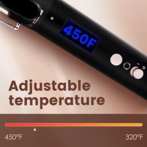 71RrkKT8hjL._AC_SL1500_.jpg Bo'laiya 5 in 1 Curling Wand Set with Temperature Display, Curling Iron Set with 5 Interchangeable Ceramic Curling Wands, Instant Heat Up, Suitable for All Hair Types (Rose Gold)