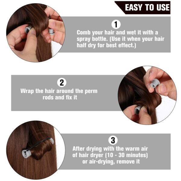 71Rvl0gSBsL._SL1500_.jpg WILLBOND 60 Pcs Perm Rods Natural Long Short Hair Perm Rods with Elastic Rubber Band Non Slip Plastic Perming Cold Wave Kit for Women Hairdressing Styling Tool(0.59 Inch,Gray)