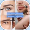 TsMADDTs Eyebrow Kit, 8 in 1 Eyebrow Trimmer Scissors, Tweezers for Women, Razor, Brush with Travel Bag, Tweezers Set for Women and Men, Professional Shaping Grooming Kit