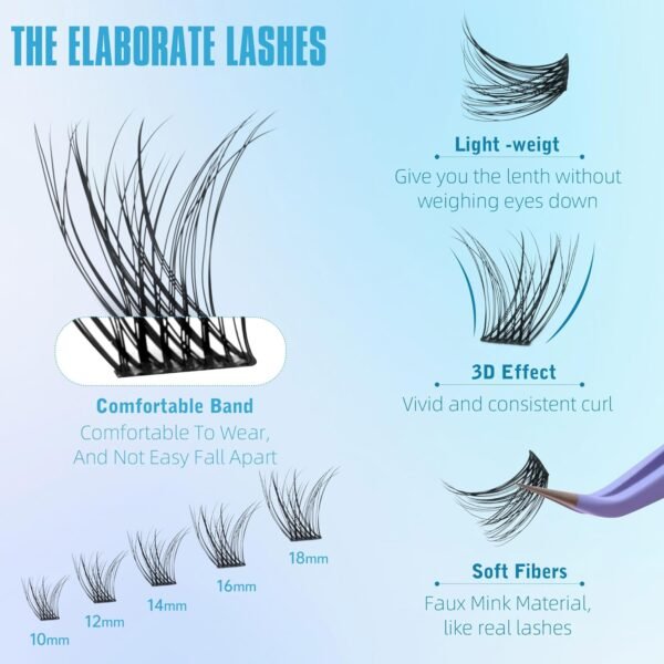 Short Lash Clusters Wispy C Curl Eyelash Clusters 10-12MM Individual Eyelashes Natural Cluster Eyelash Extensions Natural Looking Cluster Lashes by Geeneiya（154PCS, C Curl, 10-12mm)