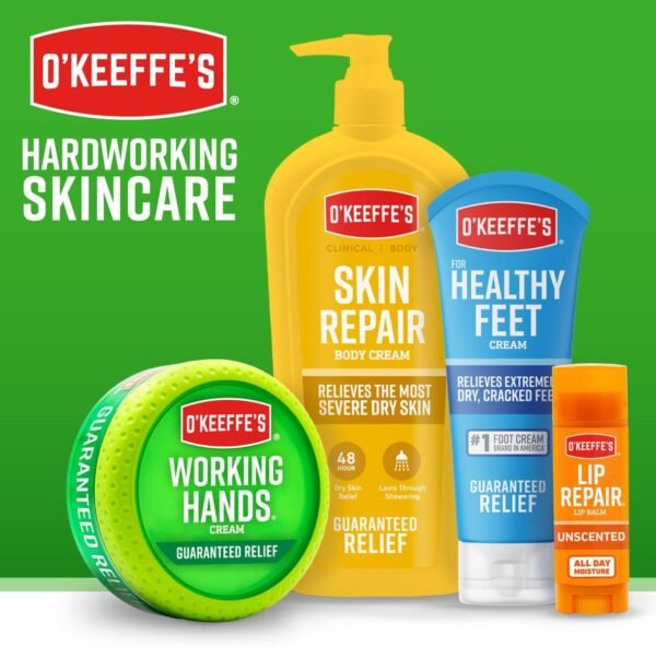 O'Keeffe's Lip Repair Lip Balm with Cherry & Vitamin E Oil - Stick (3 Pack) - Moisturizer for Extremely Cracked, Dry Lips