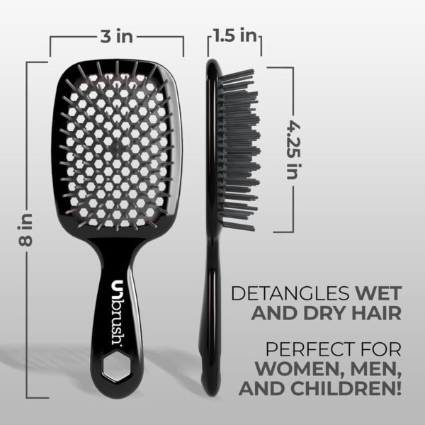 71S-qZVSvL._SL1500_.jpg FHI Heat UNbrush Detangling Brush for Pain-Free Brushing on All Wet or Dry Hair Types — Durable DuoFlex Anti-Static Bristles, Lightweight Handle, Vented Hair Brush