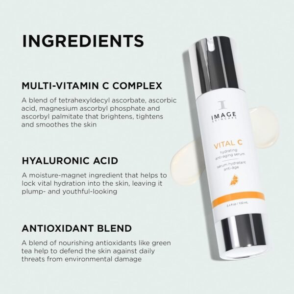 IMAGE Skincare, VITAL C Hydrating Face Serum, with Vitamin C and Hyaluronic Acid, to Brighten, Tone and Smooth Appearance of Wrinkle