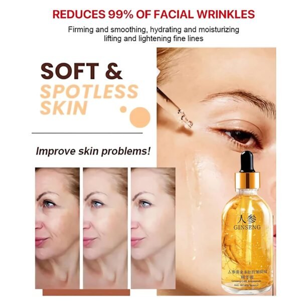 One Ginseng Per Bottle-Ginseng Gold Polypeptide Anti-Ageing Essence, Ginseng Polypeptide Anti-Ageing Essence, Ginseng Polypeptide Essence, Ginseng Serum Korean Anti Aging, Ginseng Anti Ageing, Ginseng Anti-Wrinkle Essence for Women