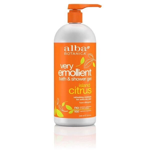 Alba Botanica Very Emollient Bath & Shower Gel - Island Citrus 32 fl oz (947 ml) Gel