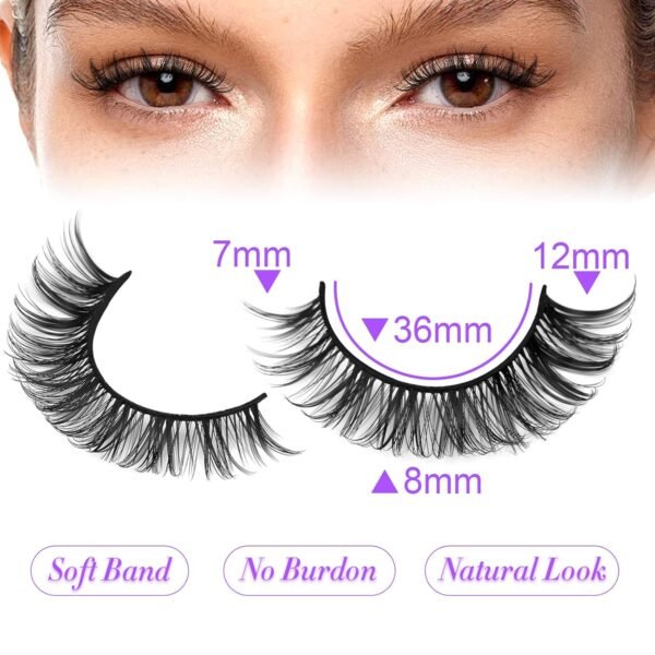 71SDE0II8IL._SL1500_.jpg Russain Strip Lashes D-Curly False Eyelashes Natural Look Wispy Cat Eye Lashes that Look Like Eyelash Extensions 3D Lashes Pack