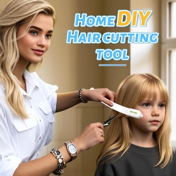 Professional Hair Styling Tools: DIY Layering and Trimming Kit with Clips, Guide for Bangs, Layers, Split Ends - Blue