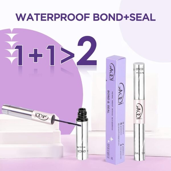 71SPVtPAIL._SL1500_.jpg GAQQI Lash Cluster Glue, Lash Bond and Seal Waterproof, Bond & Seal Eyelash Glue for Clusters, Eyelash Adhesive Black Long-Lasting 72H, Latex-Free(5ml+5ml)