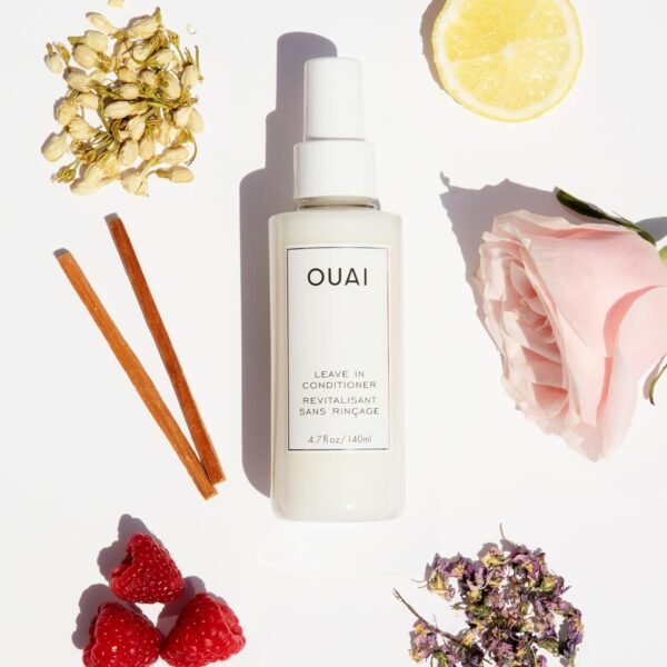 OUAI Leave In Conditioner & Heat Protectant Spray - Prime Hair for Style, Smooth Flyaways, Add Shine and Use as Detangling Spray - No Parabens, Sulfates or Phthalates (1.5 oz)