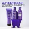 Redken Blondage Express Anti-Brass Mask For Blonde & Highlighted Hair - Ultra-Pigmented Purple Mask For Blonde Hair