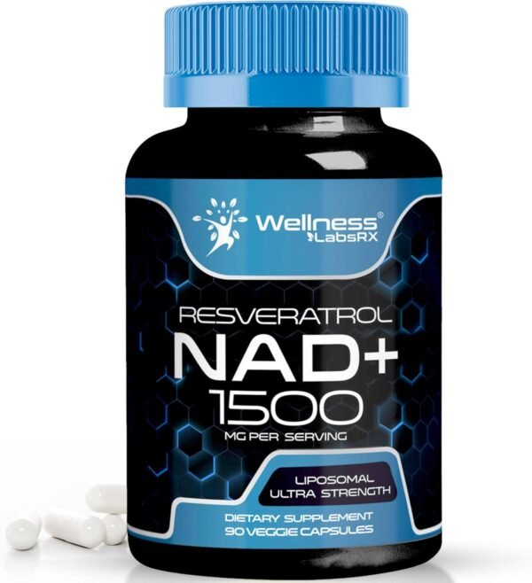 NAD Supplement, 1500mg - Liposomal NAD+ Supplement with Resveratrol, NAD Plus Boosting - Support Cellular Health, Stamina & Healthy Aging - Ultra Strength Capsules, USA Made