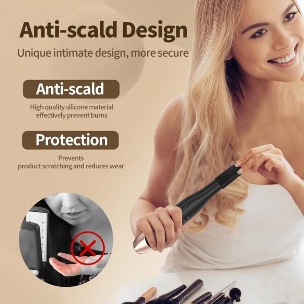 Mini Cordless Hair Straightener Portable Straight Curl Dual Purpose Hair Straightening Irons Fast Heating Hair Care with 3 Temperature Settings and Auto Shut-Off Hair Styling Tools for Women (Black)