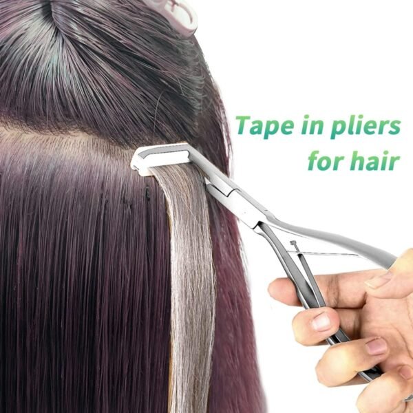 71T-Jne6QUL._AC_SL1500_.jpg Tape in Hair Extension Tools Kit, Professional Flat Surface Stainless Steel Tape in Hair Extensions Sealing Clamp Plier,Tape Remover Scraper Tool,Hair Clips, Hair Extensions Styling Tools-Silvery