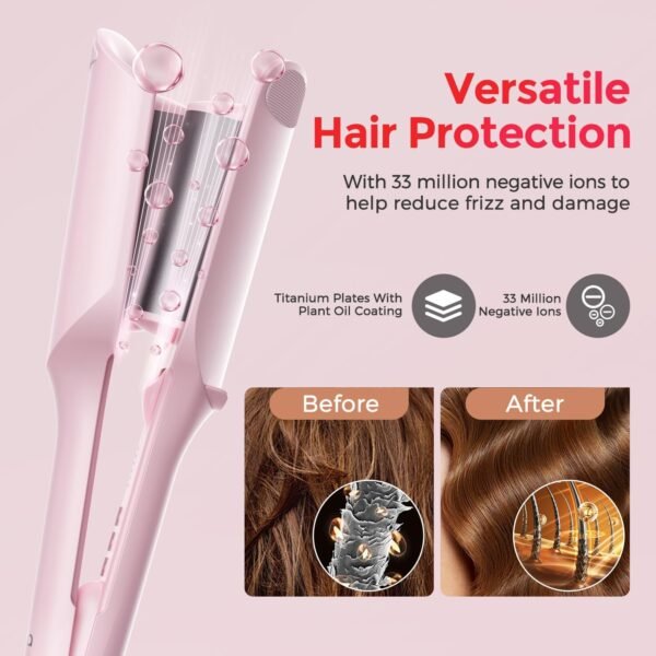 71TNQLLX-SL._AC_SL1500_.jpg Waver Curling Iron LENA S12 Beach Waver Curling Wand, Hair Tool with 2 Barrels, Anti-Scald Protection, Adjustable Time & Temps, Dual Voltage, Titanium Coating for Effortless, Long-Lasting Waves