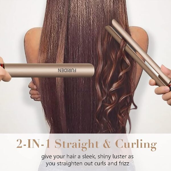 71TOez2sqL._SL1500_.jpg FURIDEN Professional Salon Quality Hair Straightener, Hair Straightener and Curler 2 in 1, Flat Iron Curling Iron in One, Fast Results | Long Lasting