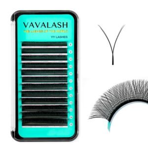 71TSAi2WDKL._SL1500_.jpg VAVALASH Y Lash Extensions D Curl 0.07mm 8-15mm Mix Tray Easy Premade Volume 4D Fans Eyelash Extension YY Type Natural Volume Lashes Extension Soft Matte Black Lashes (YY-0.07-D-8-15mm)