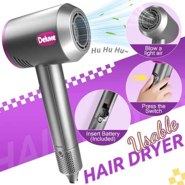 71ToM3LN9VL._AC_SL1500_.jpg Hair Salon Toys for Girls, Beauty Salon Playset for Girls, Pretend Hair Styling Kit Set Dresser Toys, Kids Play Toy Hair Salon Playset Blow Dryer for Toddler Ages 4-6