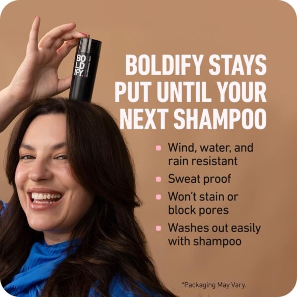BOLDIFY Hair Fibers (12g) - Fill In Thinning and Fine Hair for an Instantly Fuller, Thicker Look - 14 Shades for Women & Men - Black