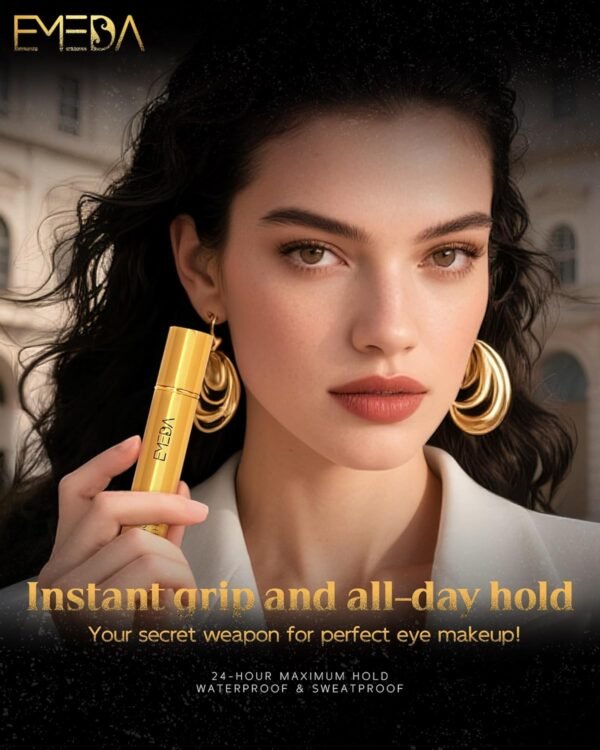 Lash Eyelash Glue Adhesive Waterproof - Chamomile Super Strong Hold Latex Free Hypoallergenic Formaldehyde-Free Strip Eyelash Adhesive 5ml 0.17fl.oz Clear Lash Glue by EMEDA (White)