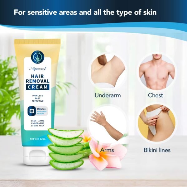 Hair Removal Cream: Intimate/Private Hair Removal Cream for Women and Men - Hair Removal for Body Legs Arms Underarms - Painless Bikini Hair Removal Cream - Depilatory Cream - Skin Friendly - 120g