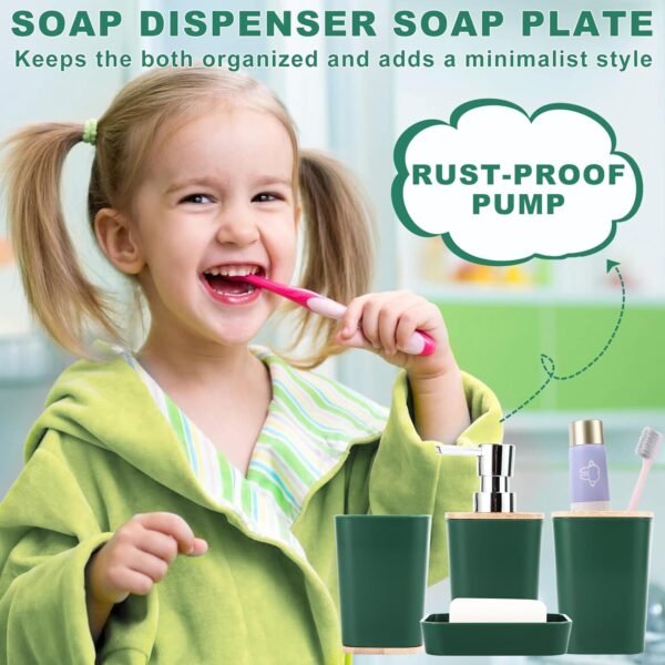 Dark Green Bathroom Sets with Shower Curtain and Rugs,Bathroom Sets Shower Curtain Set with Extra Soft and Absorbent Bathroom Rugs Green Bathroom Accessories