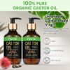 Cold Pressed Unrefined Castor Oil - 100% Pure, Hexane-Free for Hair Growth, Thicker Eyelashes & Eyebrows, Skin Moisturizer, 20 fl. oz