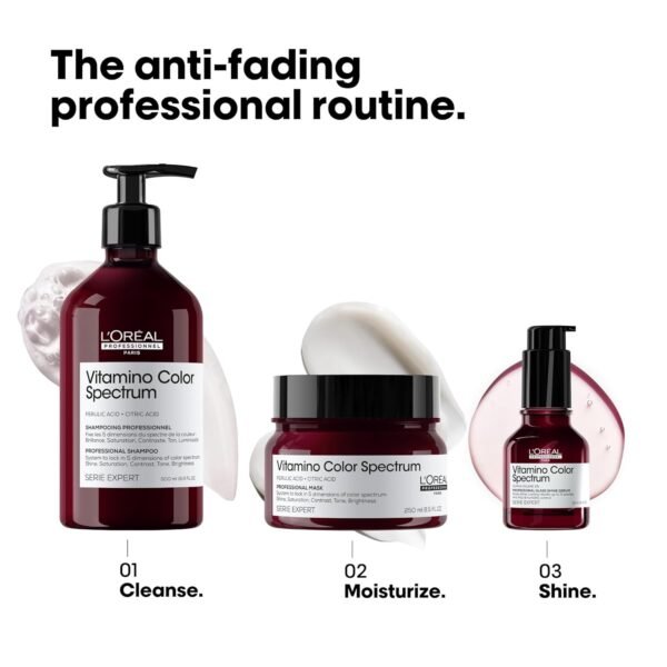 L'Oréal Professionnel Paris Vitamino Color Spectrum Glass Shine Serum - Instant Glass Shine, Protects Colored Hair, Heat Protection Up to 450°F, Vibrant Colors Up to 100 Days