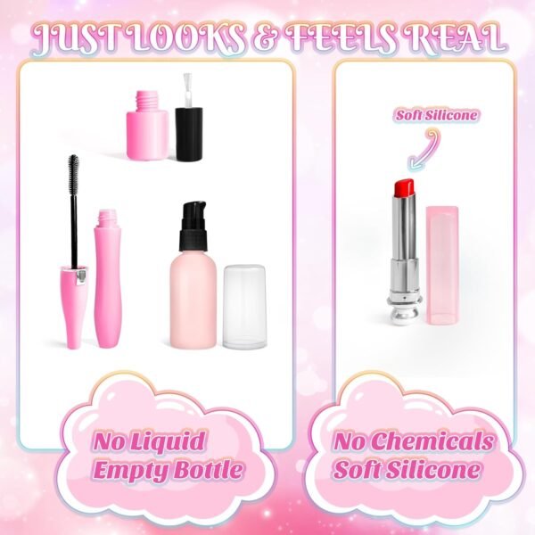 Pretend Makeup for Toddlers, Toy Play Makeup Set for Kids 3-5, Toddler Makeup Kit Pretend, Cat Toys for Kids Fake Makeup, Birthday Gifts Toys for 3 4 5 6 7 8+ Year Old Girls (Not Real Makeup)