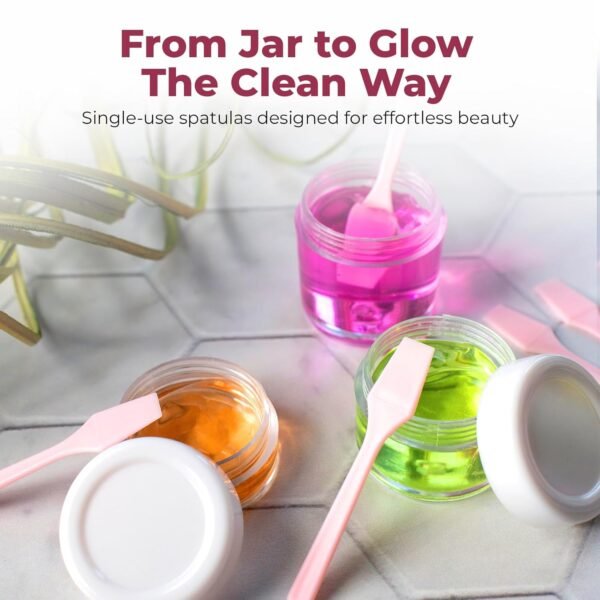 Cosmetic Spatulas (2.5”, 100 Pack) - Small Plastic Spatula for Cosmetics, Creams & Crafts | Essential Esthetician Supplies | Makeup Spatula or Multipurpose Mini Applicator for Skincare | Pink
