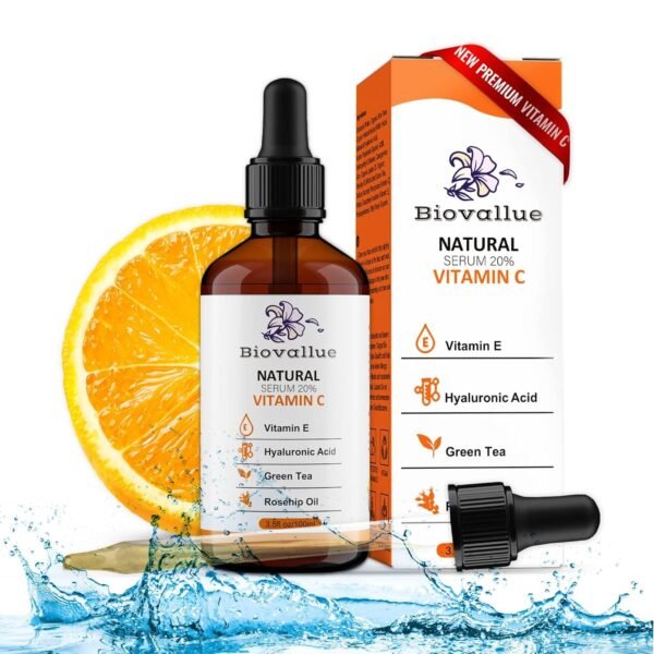 This vitamin C serum is perfect for daily use. It absorbs quickly and leaves a refreshed and hydrated skin feeling. Experience effective results and reveal a younger-looking complexion with Biovallue.