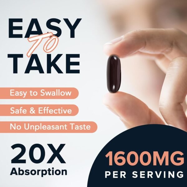 1600 mg Liposomal NAD Supplement, 98% Pure NAD+ Supplement, Superior Absorption, Alternative to Nicotinamide Riboside or NADH to Boost NAD+ for Aging Defense, Energy, Longevity,60 Softgels