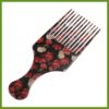 71UV00VkdaL._SL1500_.jpg Wide Tooth Afro Hair Pick Comb, Hair Styling Tool for Men Plastic Flower Pattern, 7.5 Inch Beauty