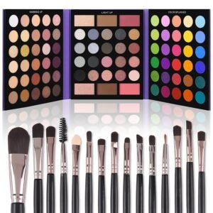 UCANBE Eyeshadow Palette with 15Pcs Brushes Makeup Set, Pigmented 86 Colors Make Up Sets Valentine's Gift, Matte Shimmer Glitter Eye Shadow Pallet Highlighter Contour Blush Powder Brush Beauty Kit