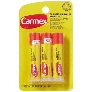 71Uj-N44ymL._SL1500_.jpg Carmex Lip Balm, Moisturizing, Original.15 Ounce, 3 ct. (Four Packs of 3)