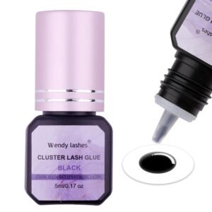 71Uysk9MJmL._SL1500_.jpg Lash Glue for DIY Eyelash Extension: Wendy, for Using at Home, 2-3 Sec Fast Drying, Strong Hold, Black, 5ml, X3