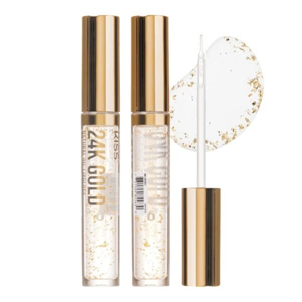 3 PACK Lip Oil Gloss, Hydrating Non-Sticky Lip Oil, 100% Natural Oil Clear Lip Gloss, Lightweight Lip Moisturizer (Gold & Honey & Coconut)