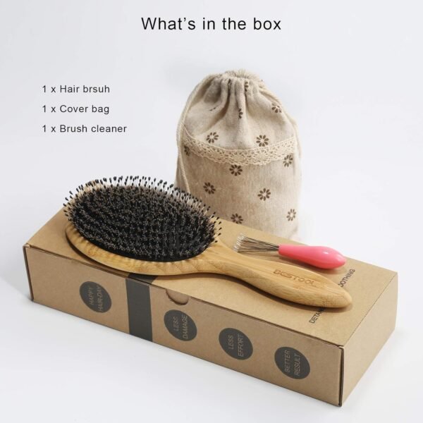 71V98tN0qtL._SL1500_.jpg BESTOOL Hair Brush, Boar Bristle Hair Brushes for Women men Kid, Boar & Nylon Bristle Brush for Wet/Dry Hair Smoothing Massaging Detangling, Everyday Brush Enhance Shine & Health (Round)
