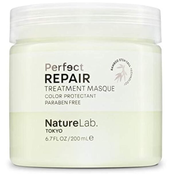 NATURELAB. TOKYO Perfect Repair Treatment Masque: Heat and Color Protection, Hair Mask Treatment to Strengthen and Repair Dull, Damaged, Brittle Hair I 6.7 FL OZ / 200ml