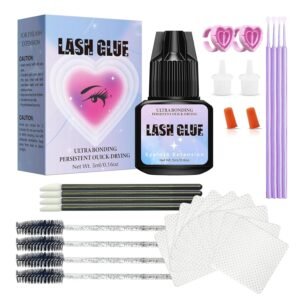71VLa9H55L._SL1500_.jpg Lash Clusters Glue Kit-Strong Hold Eyelash Extension Glue | 3-4 Weeks Long Lasting | Waterproof & No Irritation | 2-3 Sec Drying time | Beginner DIY or Professional (5ml) with Tools & Accessories