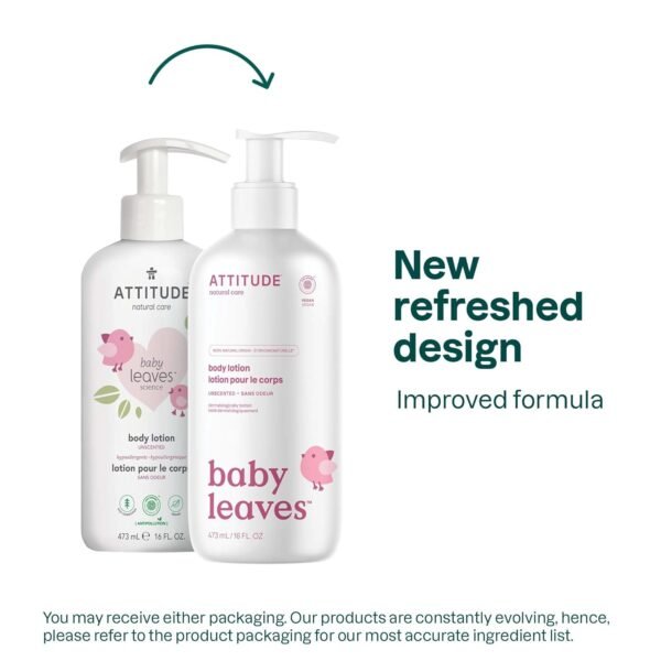 71VOOwkrjL._SL1500_.jpg ATTITUDE Baby Lotion, EWG Verified Moisturizer, Dermatologically Tested Moisturizing Cream, Vegan and Cruelty-Free, Unscented, 16 Fl Oz