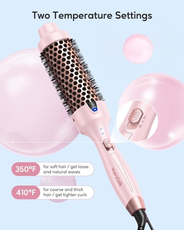 71Voag7VBxL._AC_SL1500_.jpg Wavytalk Thermal Brush, Blowout Express 1.5 Inch Negative Ion Thermal Round Brush Creates Blowout Look Makes Hair Shinier & Smoother, Dual Voltage, Easy to Use (Pink)