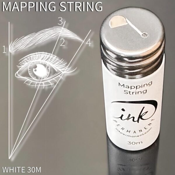 White Brow Mapping String [100 Ft Bottles - 30 m] Pre-Inked String for Permanent Makeup and Microblading Supplies, Brow Mapping Kit, Eyebrow Thread for Shaping (White)