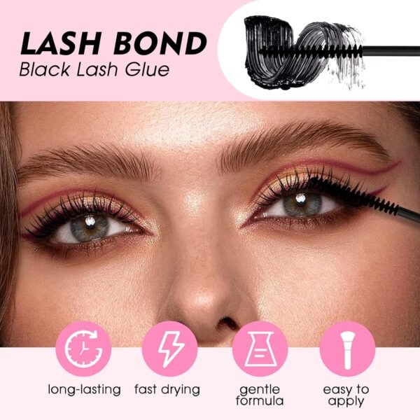 71VuXvJsfL._SL1500_.jpg Lash Bond and Seal Waterproof Cluster Lash Glue for Eyelash Extensions Strong Hold 72 Hours High Adhesive Gentle Non-Irritating 2-in-1 Bond and Seal Use at Home by Wendy Lashes(Black,5ml+5ml)