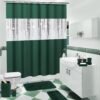 Dark Green Bathroom Sets with Shower Curtain and Rugs,Bathroom Sets Shower Curtain Set with Extra Soft and Absorbent Bathroom Rugs Green Bathroom Accessories