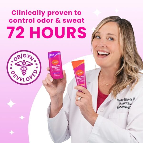 Lume Whole Body Deodorant Plus Sweat Control - Smooth Cream Tube - 72 Hour Odor And Sweat Control - Baking Soda Free, Skin Loving - 3.0 ounce (Pack of 2) (Clean Tangerine)