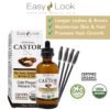 71W8HPPdxPL._SL1500_.jpg Castor Oil 4oz, USDA Certified Organic 100% Pure, Stimulate Growth for Eyelashes, Eyebrows, Hair. Skin Moisturizer & Hair Treatment Starter Kit