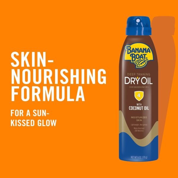 Skin care Deep Tanning Dry Oil Clear Spray Sunscreen SPF-4, 6 fl oz (2 Pack)