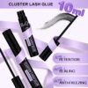 B&Qaugen Lash Cluster Glue 10ML Waterproof Cluster Lash Bond Waterproof for Eyelash Clusters Long Lasting DIY Lash Extension Strong Hold Eyelash Glue for Lash Extensions (Black,10ML)