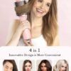 LANDOT Hair Blow Dryer Brush: One-Step Hot Air Brush with 60mm Oval Barrel - 4 in 1 HairDryer Styler and Volumizer for Drying Straightening Curling Volumizing Hair Fight Frizz and Add Volume